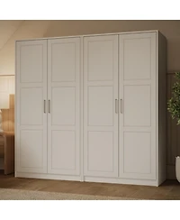 Palace Imports 100% Solid Wood Urban 4-Door Wardrobe with Raised Panel Doors