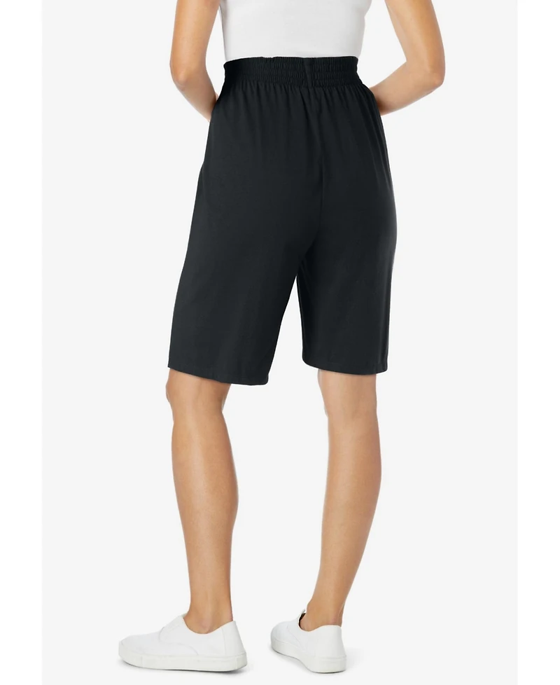 Woman Within Women's Elastic-Waist Knit Short