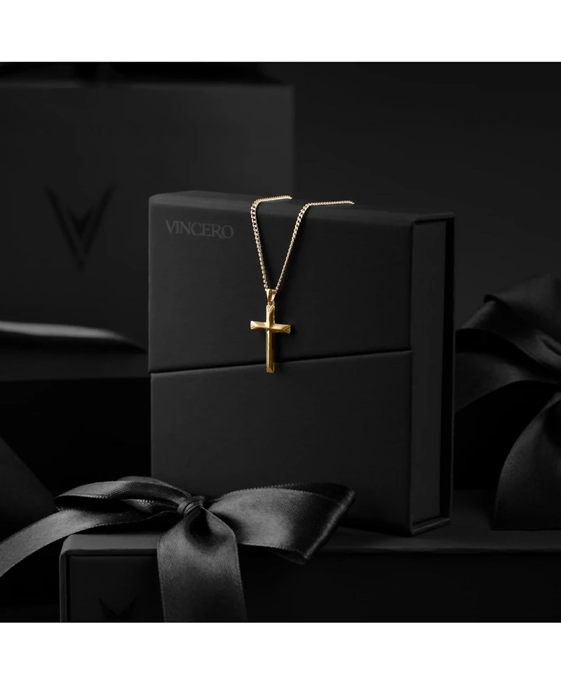 Vincero Men's Gold Cross Pendant Necklace in Stainless Steel, 22"