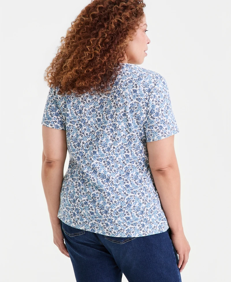 Style & Co Plus Short-Sleeve Henley Top