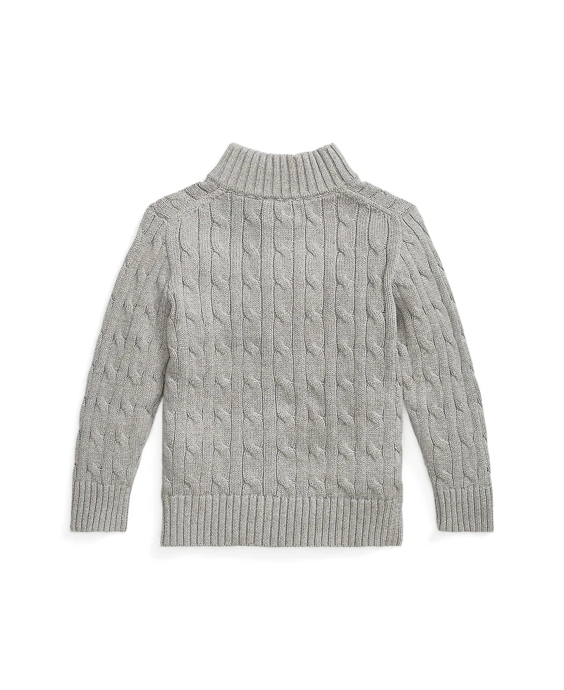 Polo Ralph Lauren Little and Toddler Boys Cable-Knit Cotton Quarter-Zip Sweater