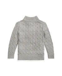 Polo Ralph Lauren Little and Toddler Boys Cable-Knit Cotton Quarter-Zip Sweater