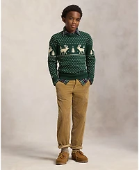 Polo Ralph Lauren Boys 8-20 Reindeer-Intarsia Long Sleeve Sweater