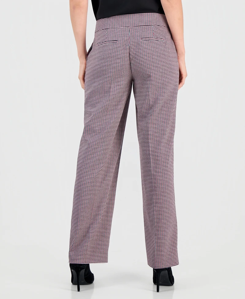 Kasper Women's Houndstooth Wide-Leg Pants