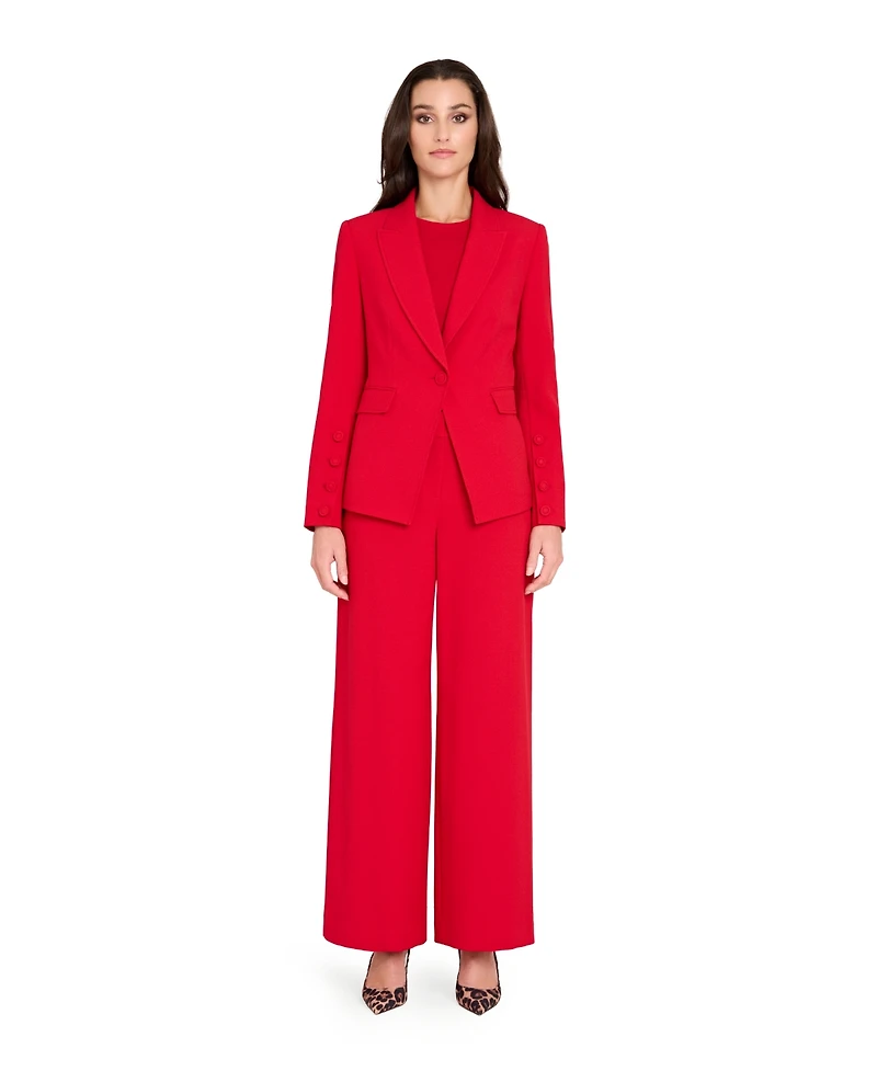 Tahari Asl Women's Mid-Rise Wide Leg Pants
