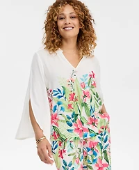 Jm Collection Women's Floral V-Neck Top, Macy's Exclusive