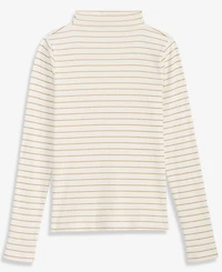 On 34th Women's Knit Long-Sleeve Mock-Neck Lurex Striped Top, Macy's Exclusive