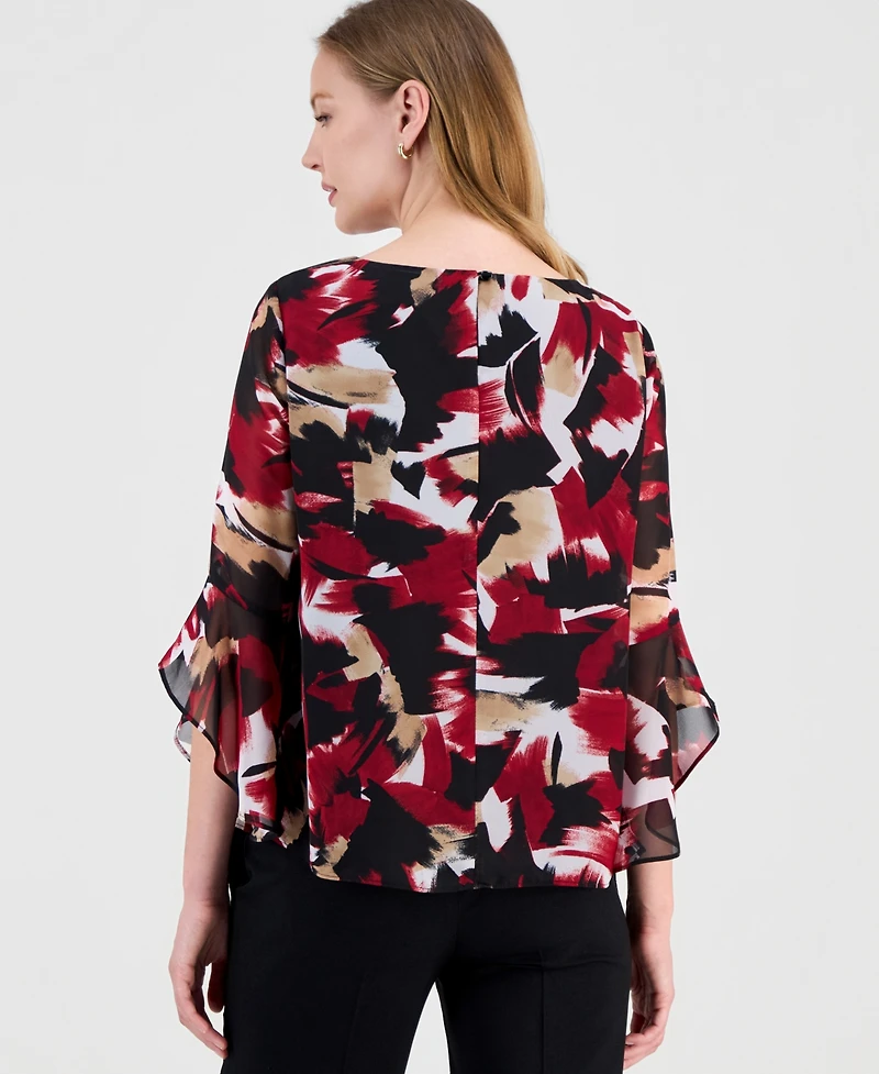 Kasper Women's Printed 3/4-Sleeve Blouse