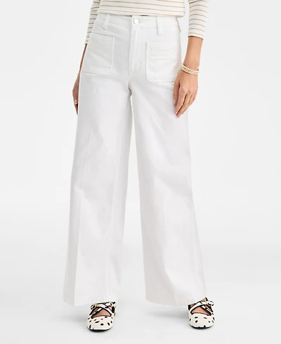 On 34th Women's Patch-Pocket High Rise Wide-Leg Jeans, Macy's Exclusive