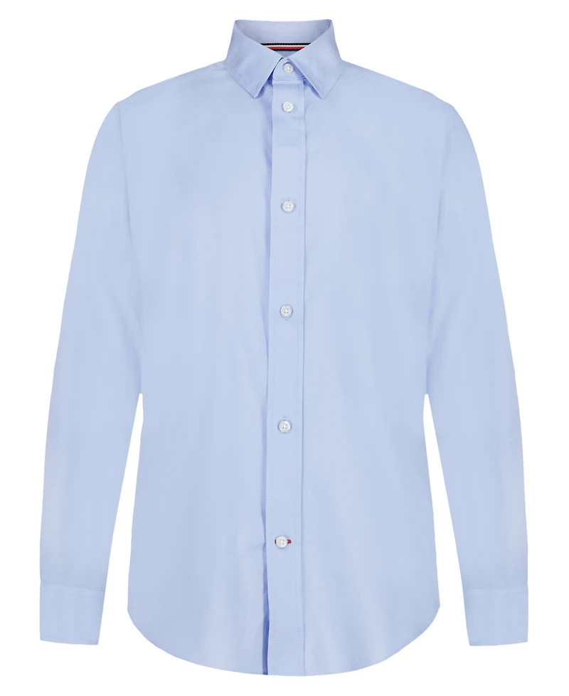 Tommy Hilfiger Big Boys Long Sleeve Stretch Solid Twill Shirt