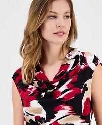 Kasper Women's Printed Cap-Sleeve Blouse