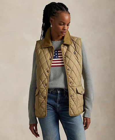 Polo Ralph Lauren Women's Corduroy-Trim Quilted Vest