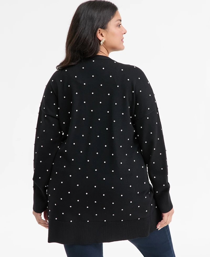 I.n.c. International Concepts Plus Embellished Cardigan, Macy's Exclusive