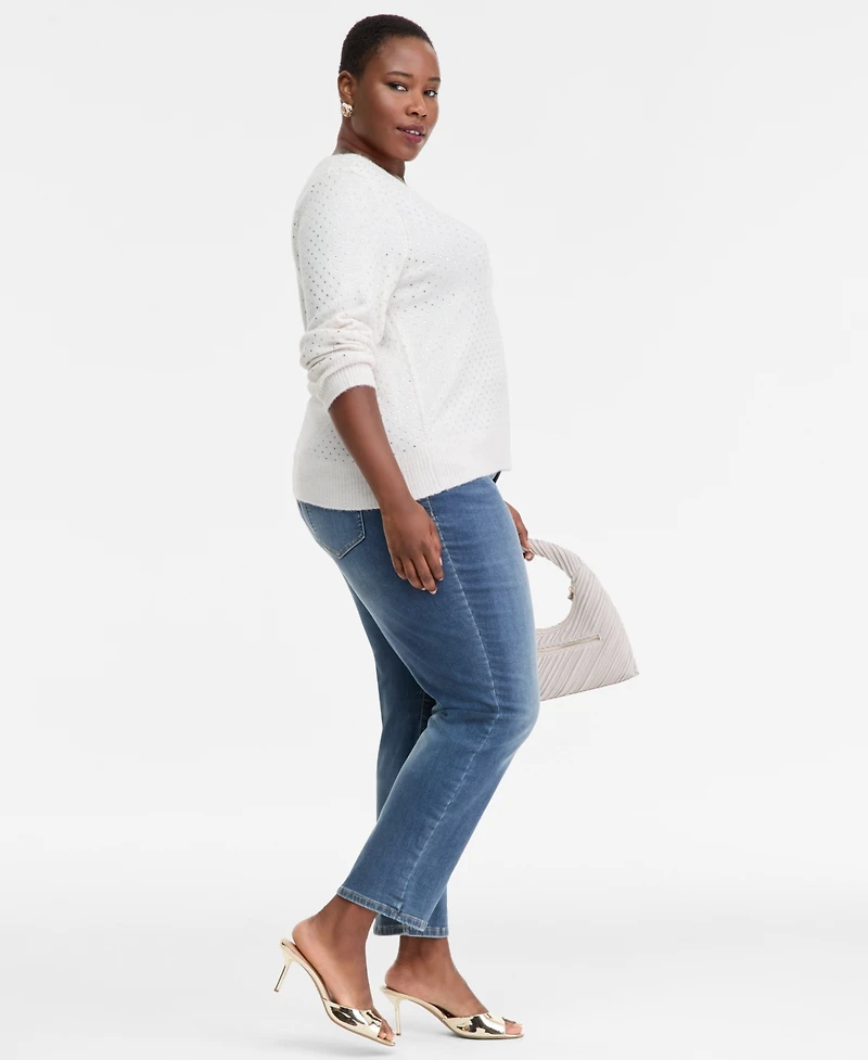 I.n.c. International Concepts Plus Slim Tech Rolled-Cuff Boyfriend Jeans, Created for Macy's