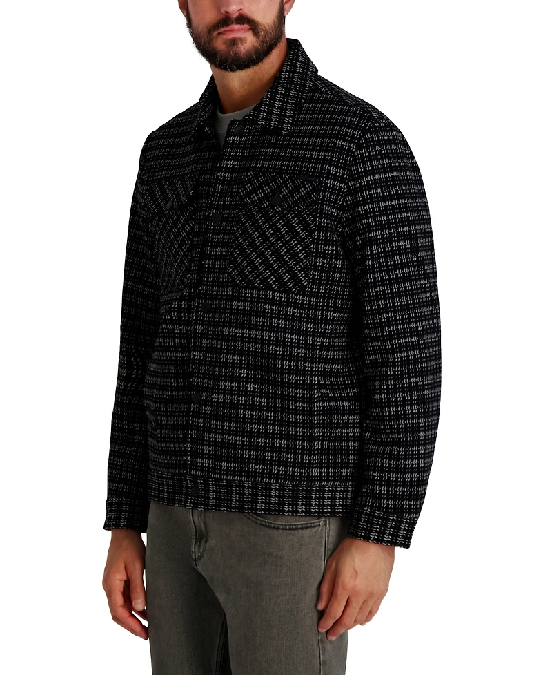 Karl Lagerfeld Paris Men's Textured Shirt Jacket