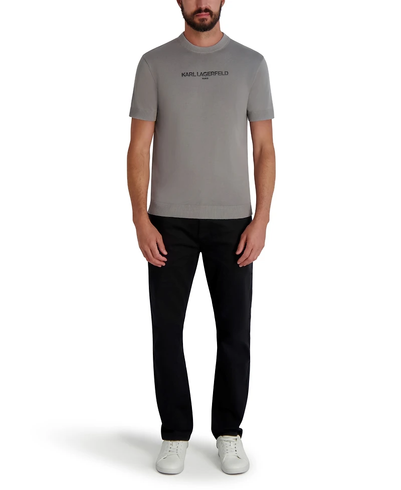 Karl Lagerfeld Paris Men's Short Sleeve Sweater T-Shirt
