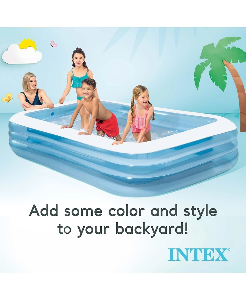 Intex Swim Center Family Backyard Inflatable Kiddie Swimming Pool, Color Varies