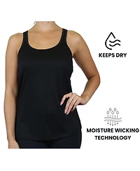 Galaxy By Harvic Women's Moisture Wicking Racerback Tanks-3 Pack