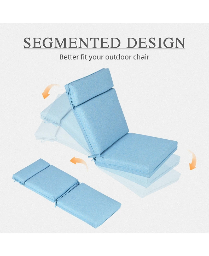 Aoodor Outdoor Dining Chair cushion Set, 37"x20"x2.8" High back with Ties and Zipper