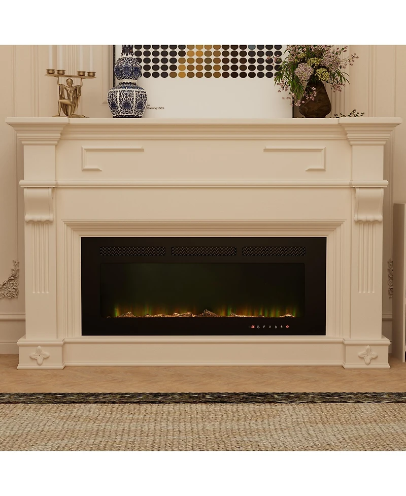 42''Classic Built-in or Wall-Mounted Direct Vent Electric Fireplace