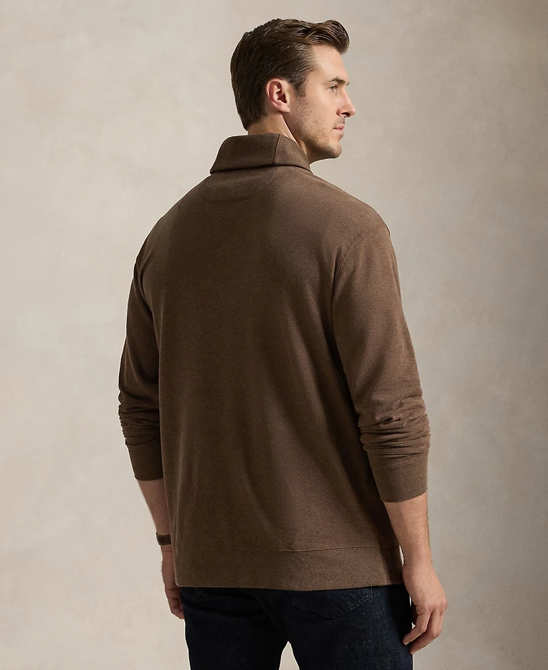 Polo Ralph Lauren Men's Big & Tall Luxury Jersey Shawl-Collar Pullover Sweater