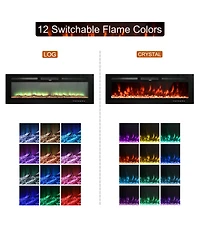 60''Classic Built-in or Wall-Mounted Direct Vent Electric Fireplace
