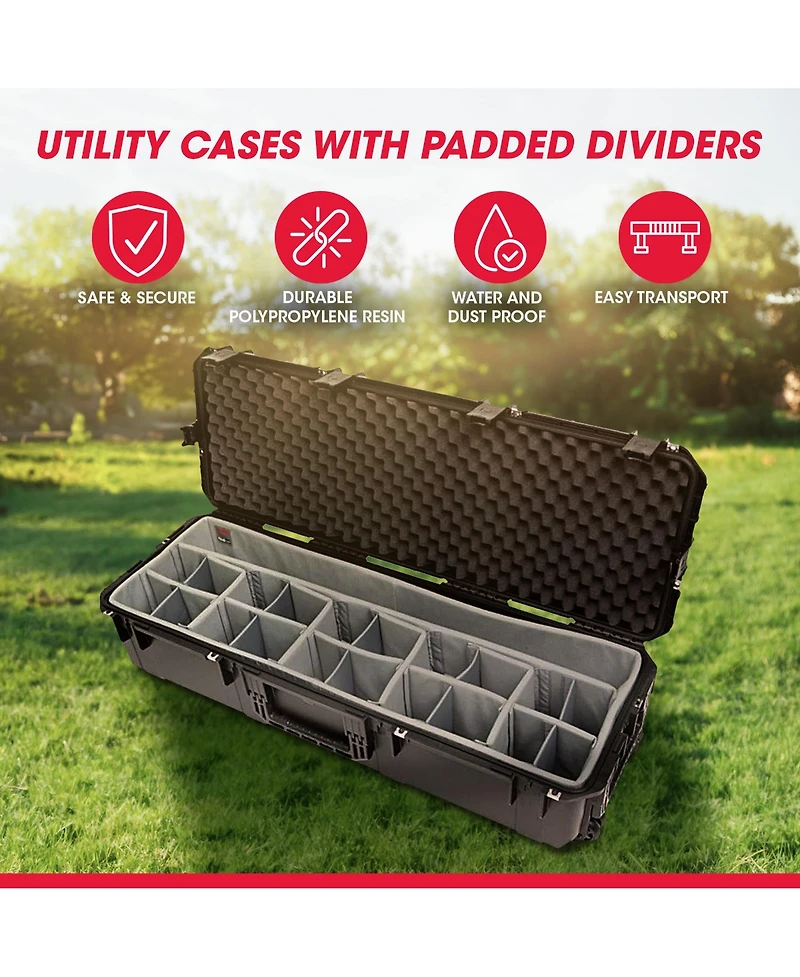Skb Cases 43.5 Inch Waterproof Case with Think Tank Designed Dividers, Black