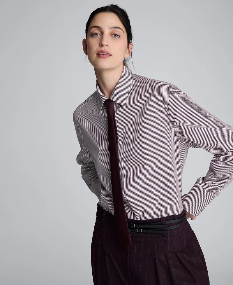 Kenneth Cole Women's Striped Oversized Shirt