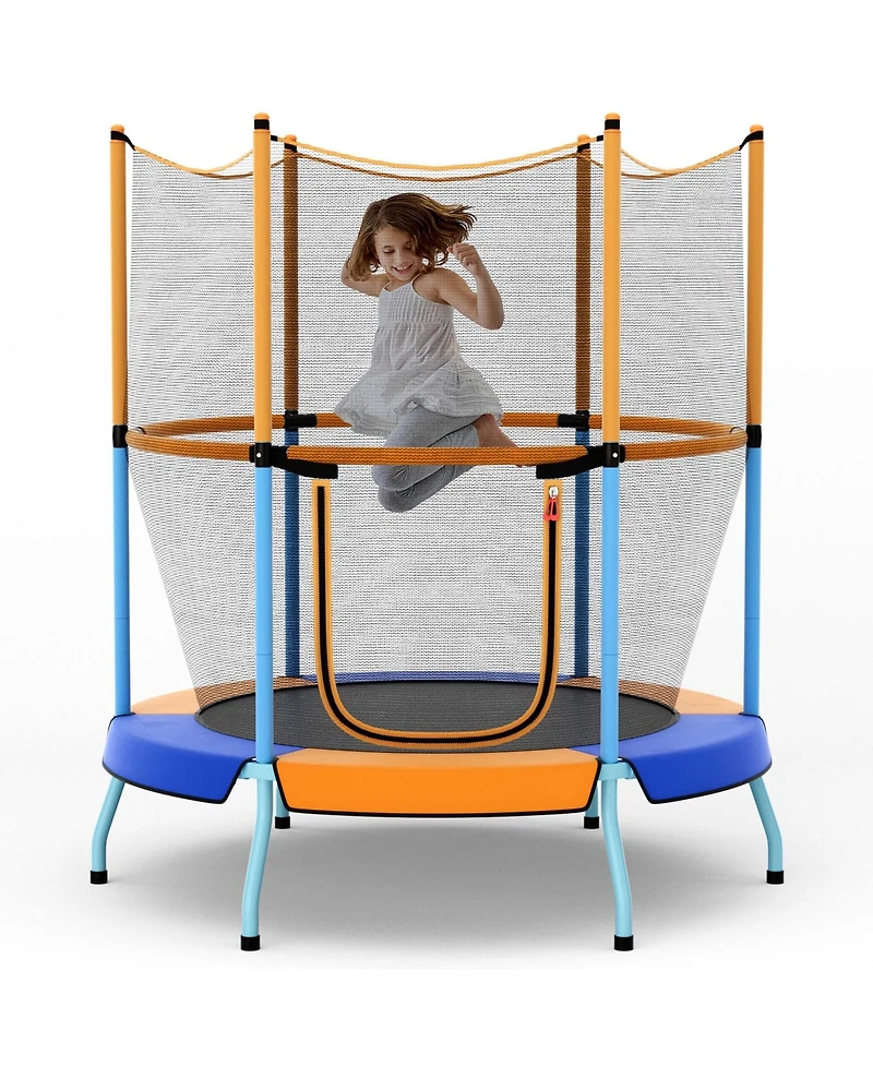48" Toddler Trampoline for Kids with Safety Enclosure Net Heavy-duty Frame