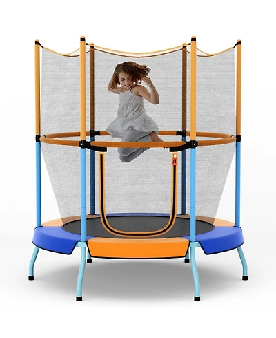 48" Toddler Trampoline for Kids with Safety Enclosure Net Heavy-duty Frame