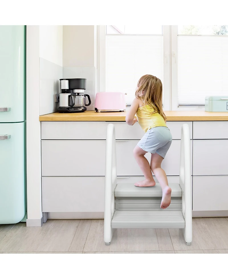 Costway Toddler Step Stool Learning Helper w/Armrest for Kitchen Toilet Potty Training