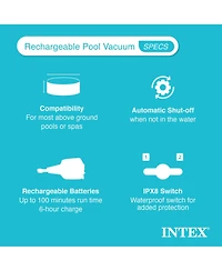 Intex ZR200 Rechargeable Cordless Telescoping Pool Vacuum with 2 Brush Heads