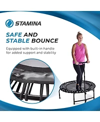 JumpSport Round Home Fitness Indoor Mini Rebounder Trampoline for Adults, Black