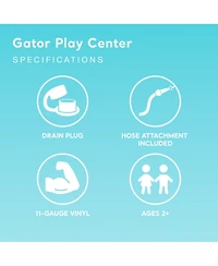 Intex 57165EP Gator Outdoor Inflatable Kiddie Pool Water Play Center with Slide