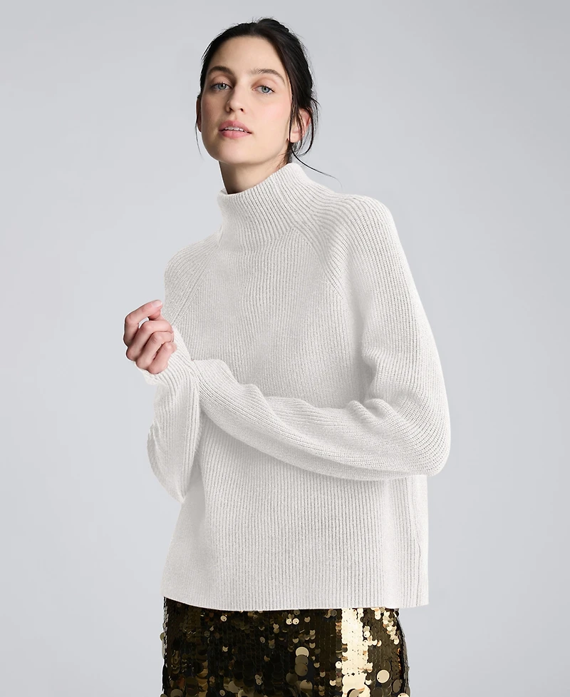 Kenneth Cole Women's Mock Neck Raglan Sweater