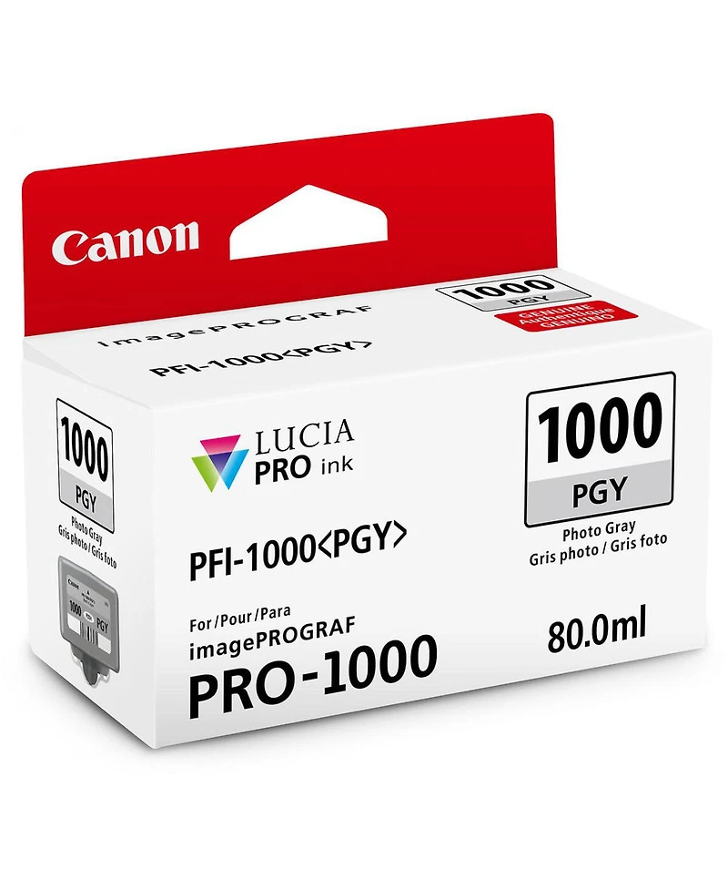 Canon 3 Pack Pfi-1000PG Photo Gray Lucia Pro ink for imagePROGRAF Pro-1000
