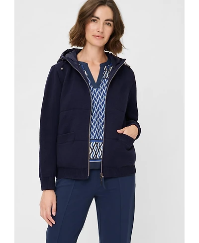 Olsen Women's Heavy Zip Front Hooded Cardigan
