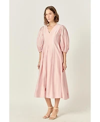 English Factory Women's Contrast Binding Midi Dress