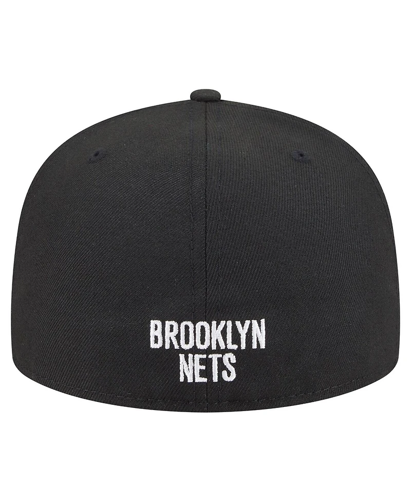 New Era Men's Black Brooklyn Nets Deceptor 59FIFTY Fitted Hat