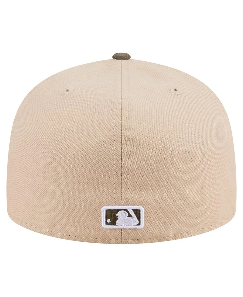 New Era Men's Light Beige/Olive Kansas City Royals Two-Tone Color Pack A-Frame 59FIFTY Fitted Hat