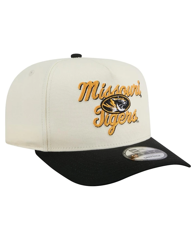 New Era Men's Cream/Black Missouri Tigers Vintage Chainstitch 9FIFTY A-Frame Snapback Hat