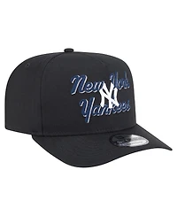 New Era Men's Black New York Yankees Chainstitch 9FIFTY A-Frame Snapback Hat