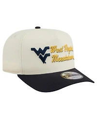 New Era Men's Cream/Navy West Virginia Mountaineers Vintage Chainstitch 9FIFTY A-Frame Snapback Hat