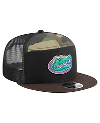 New Era Men's Camo/Black Florida Gators Outdoor Wide Panel 9FIFTY Snapback Trucker Hat