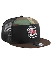 New Era Men's Camo/Black South Carolina Gamecocks Outdoor Wide Panel 9FIFTY Snapback Trucker Hat