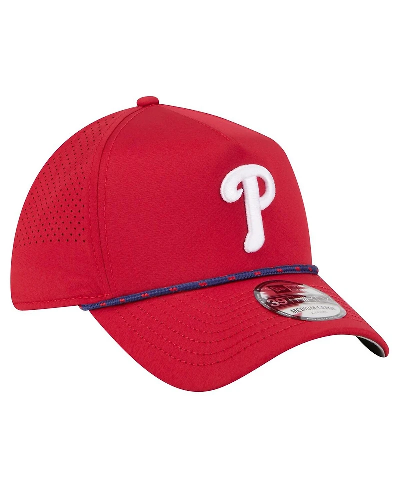 New Era Men's Red Philadelphia Phillies 39THIRTY A-Frame Perforated Flex Hat