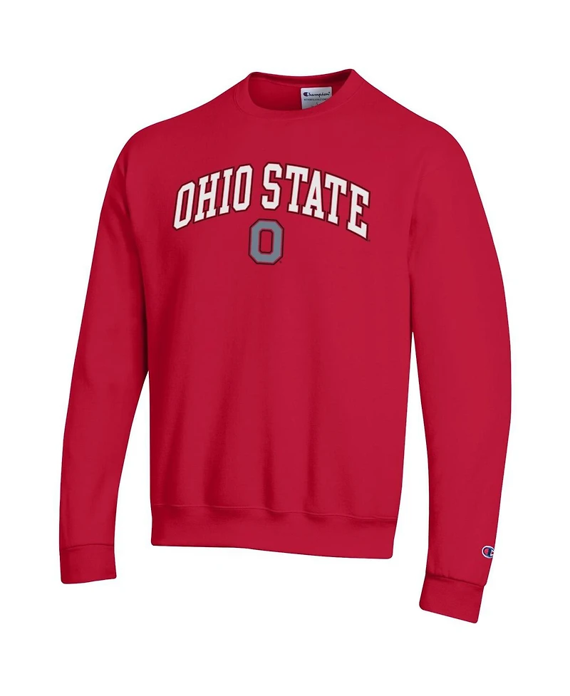 Champion Men's Scarlet Ohio State Buckeyes Arch Over Logo Pullover Sweatshirt