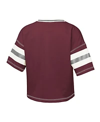 Outerstuff Big Girls Maroon Texas A&M Aggies Grid Iron V-Neck T-Shirt