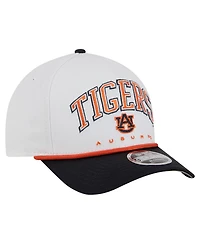 New Era Men's White/Navy Auburn Tigers Arch Two-Tone Rope 9FORTY A-Frame M-Crown Adjustable Hat