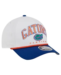 New Era Men's White/Royal Florida Gators Arch Two-Tone Rope 9FORTY A-Frame M-Crown Adjustable Hat